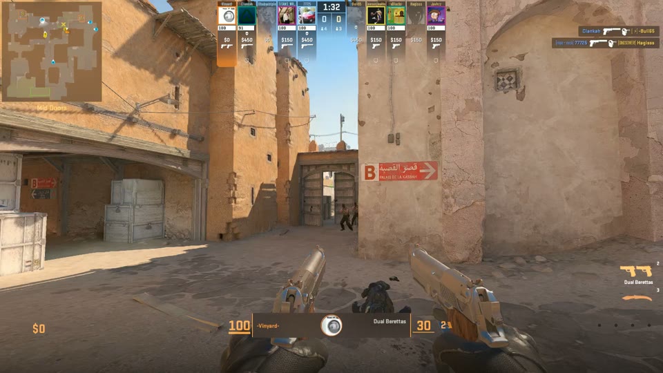 Dust2 squad â€” pistol retake, half buys and the last B hit